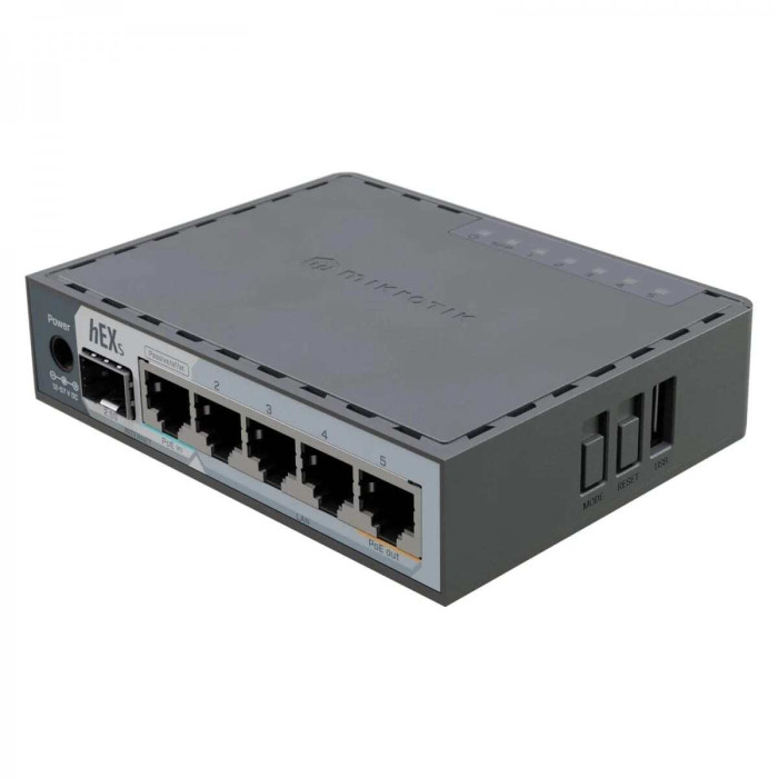Маршрутизатор MikroTik hEX S 2025 (E60iUGS) (950 MHz/512 MB, 5хGE, 2.5G SFP, USB 3.0, PoE in 802.3af/at)