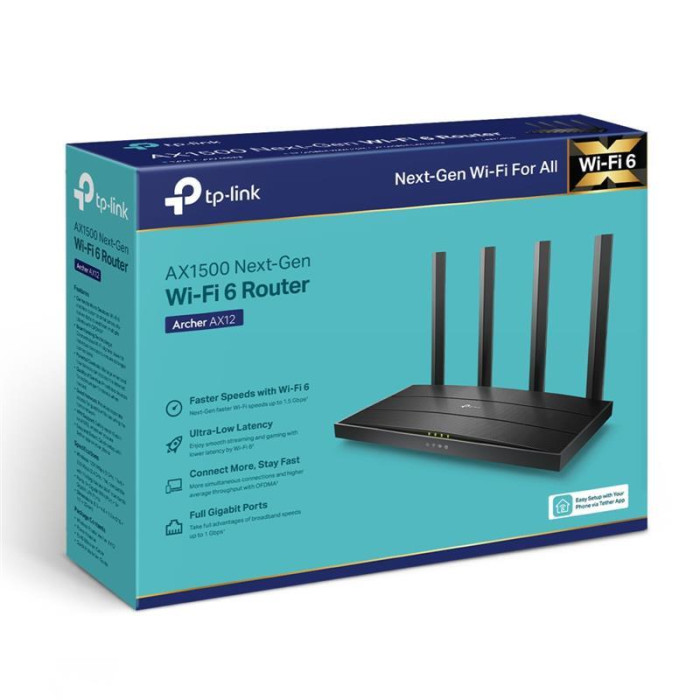 Бездротовий маршрутизатор TP-Link Archer AX12 Wi-Fi 6 AX1500 в Одесі та Україні | PoleMobile