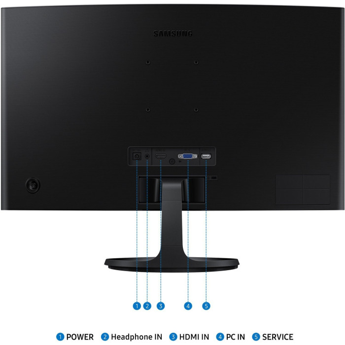 Вигнутий монітор Samsung 24" Essential S3 LS24D360 Black Curved в Одесі та Україні | PoleMobile