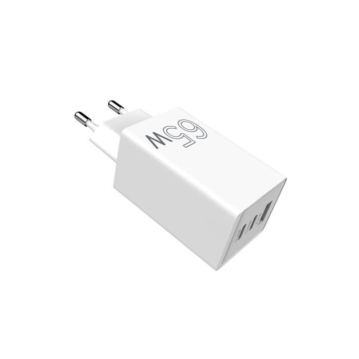 Мережевий зарядний пристрій Sigma mobile X-power 65W GaN, PD, QC (2xUSB-C + 1xUSB-A) White (PS65-01)