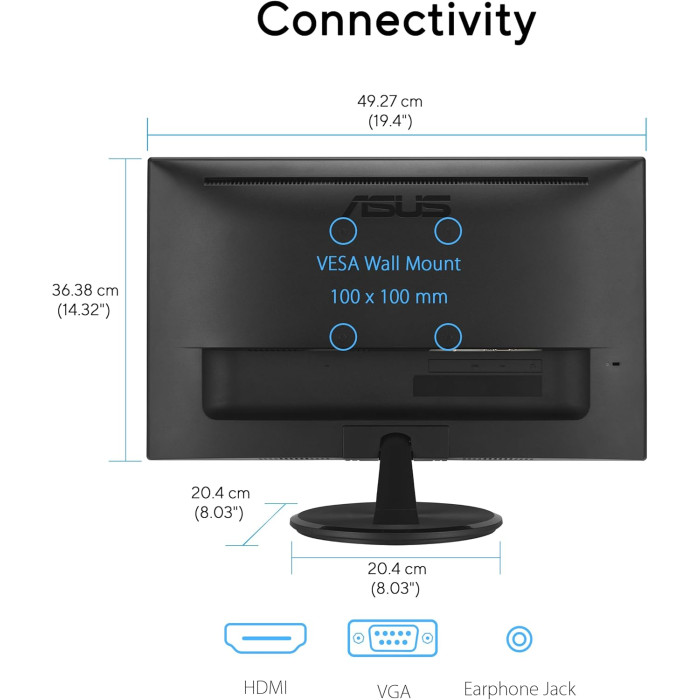 Монітор Asus 21.45" VP227HF VA Black 100Hz в Одесі та Україні | PoleMobile