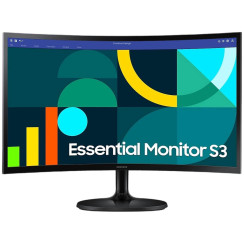 Монiтор Samsung 24" Essential S3 LS24D360 (LS24D360GAIXUA) VA Black Curved